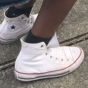 Hi top white converse